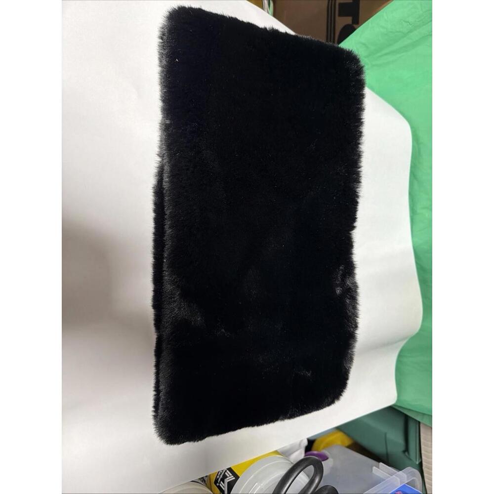 Elegant Black Faux Fur Hand Muff - Luxury Winter Hand Warmer - 15.5